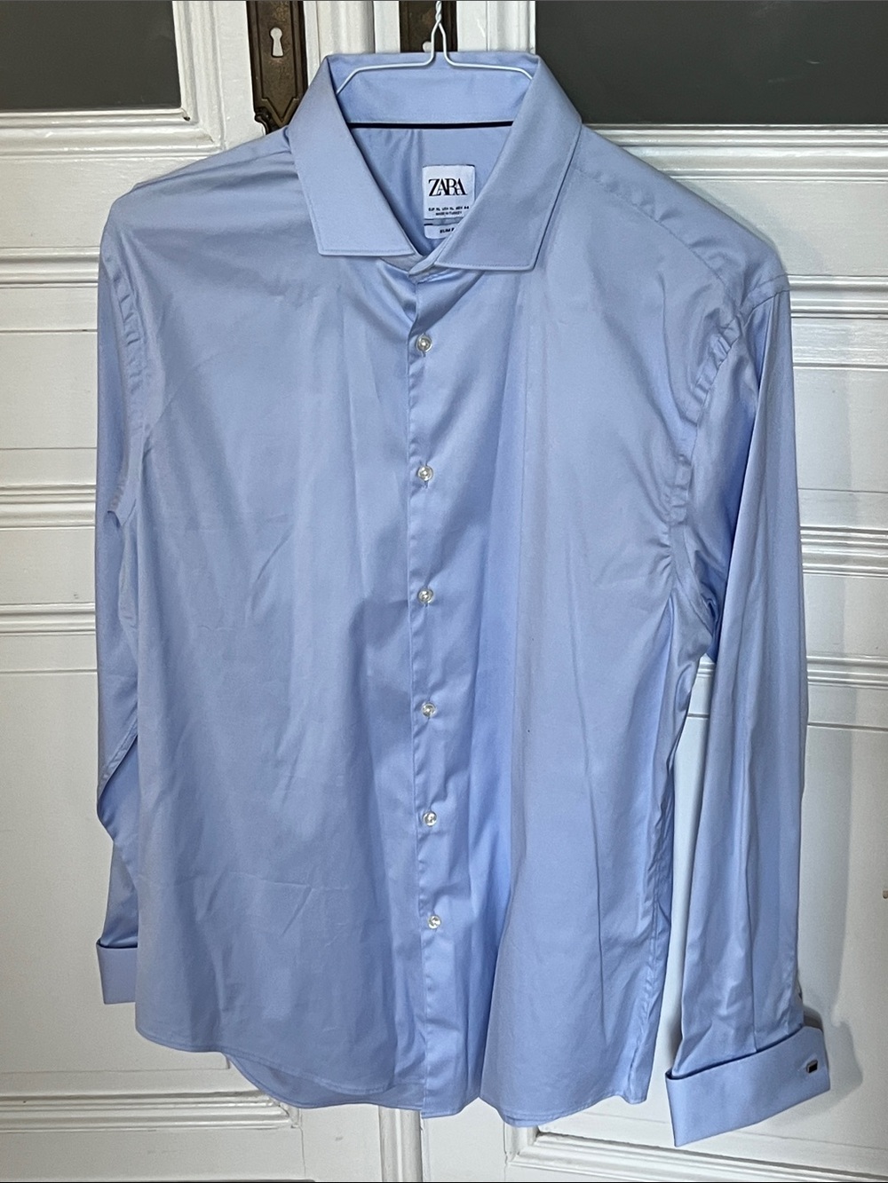 Zara Men's Pale Blue Dress Shirt - Point Collar